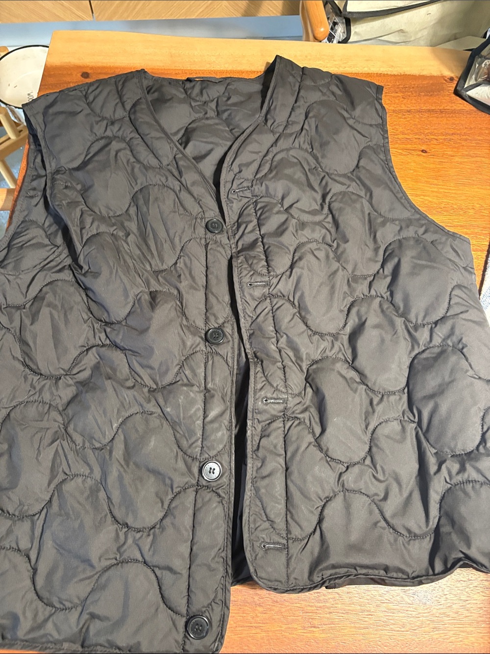 H&M Men's Quilted Button Vest - Black